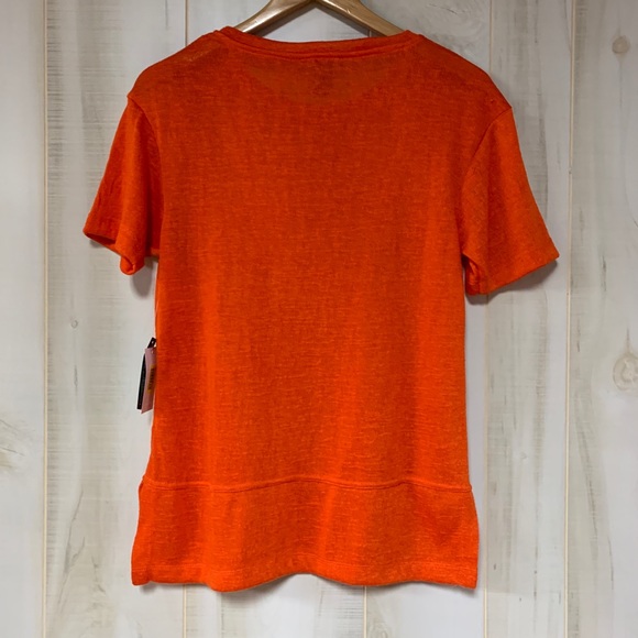 Chelsea & Theodore Orange Short Sleeve Knit Top PS - Picture 2 of 7